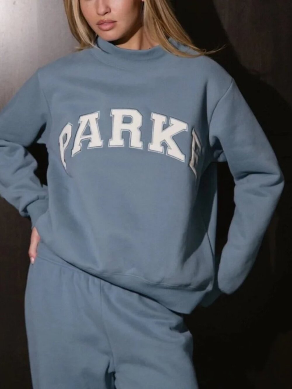 Parke Glacier Blue Varsity Mockneck Size S/M Like NEW In Bag - Picture 2 of 8